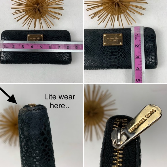 MICHAEL KORS Black Snake Skin Embossed Wallet - Picture 7 of 8